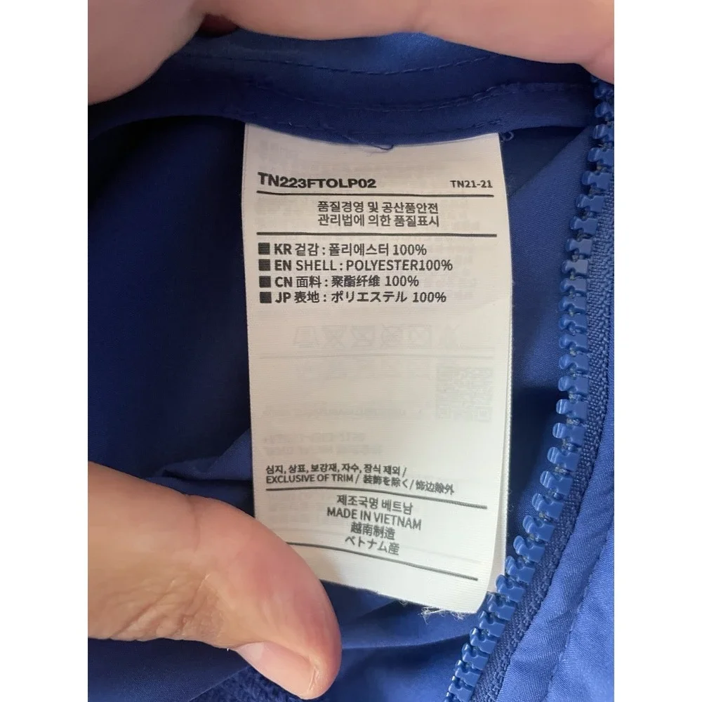 This Never That Blue Golf Pullover Windbreaker Sz M Korean Streetwear Brand TNT